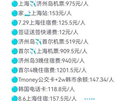 去韩国旅游要多少钱？一份详细的韩国旅游费用清单