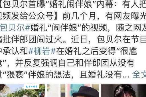 回顾包贝尔婚礼：柳岩伴娘事件的来龙去脉及影响