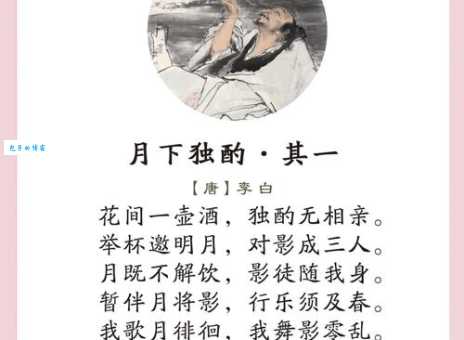 举杯邀明月，对影成三人全诗翻译及赏析，带你走进李白的世界