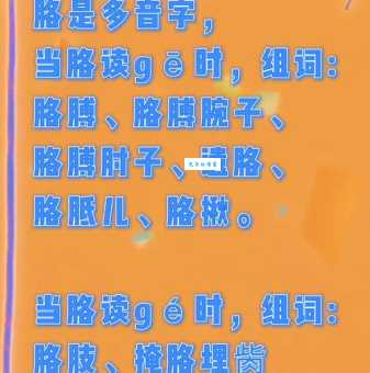 胳字组词大全：常用词语及例句详解