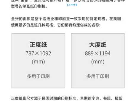 正度对开尺寸是多少 常见纸张规格一览表