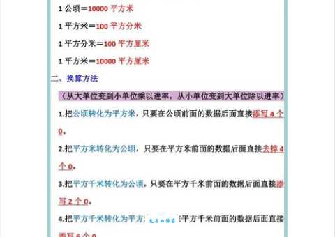 平方米和公顷的进率怎么算简单易懂的换算方法