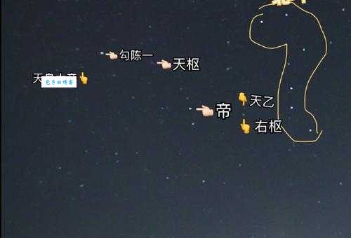 紫微星的位置 如何找到北极五星中的帝星