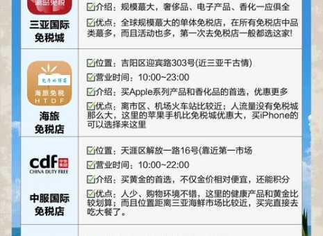 三亚旅游购物全攻略 教你省钱又买好货