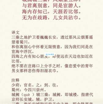 送杜少府之任蜀州原文全解：看懂诗人想表达什么