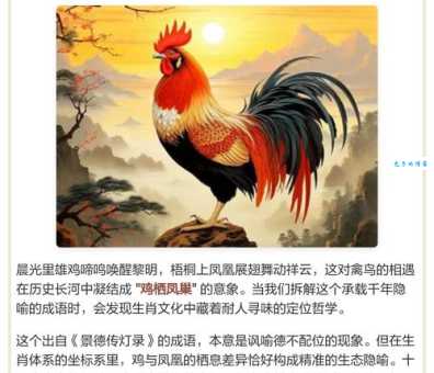 牝鸡司晨打一精准生肖的含义,看完这些解释你就明白了!