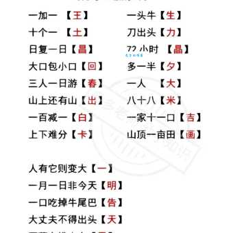 老友打一字谜底揭晓,这几个字谜你一定没见过